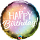 Happy Birthday Metallic Ombre 18″ Balloon