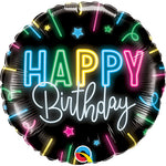 Happy Birthday Neon 18″ Foil Balloon by Qualatex from Instaballoons