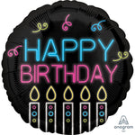Happy Birthday Neon 18″ Foil Balloon by Anagram from Instaballoons