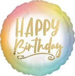 Happy Birthday Ombre and Gold 18″ Foil Balloon by Anagram from Instaballoons