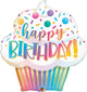 Happy Birthday Ombre Cupcake 31″ Balloon