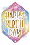 Happy Birthday Opal Pastel Geo 30″ Foil Balloon by Betallic from Instaballoons