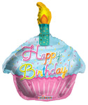 Happy Birthday Pink Cupcake 18″ Foil Balloon by Convergram from Instaballoons