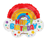 Happy Birthday Rainbow Shape18″ Foil Balloon by Convergram from Instaballoons