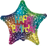 Happy Birthday Rainbow Stars 18″ Foil Balloon by Convergram from Instaballoons