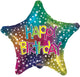 Happy Birthday Rainbow Stars 18″ Balloon