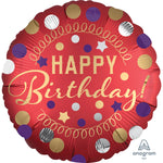 Happy Birthday Red Satin 18″ Foil Balloon by Anagram from Instaballoons