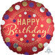Happy Birthday Red Satin 18″ Balloon