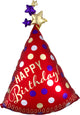 Happy Birthday Red Satin Party Hat 36″ Globo