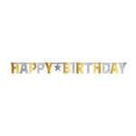 Happy Birthday Silver & Gold Giant Letter Banner by Amscan from Instaballoons