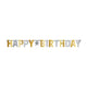 Happy Birthday Silver & Gold Giant Letter Banner