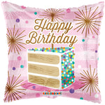 Happy Birthday Slice of Cake 18″ Foil Balloon by Convergram from Instaballoons