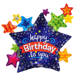 Happy Birthday Star Holographic 36″ Foil Balloon by Convergram from Instaballoons