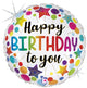 Happy Birthday Stars Dot Holographic 18″ Balloon