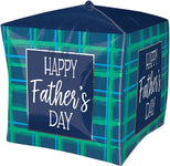 Happy Father's Day Checks Cubez 15″ Foil Balloon by Anagram from Instaballoons