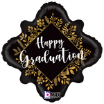 Happy Graduation Gold Leaf 18″ Foil Balloon by Betallic from Instaballoons