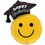 Happy Graduation Smiley 26″ Foil Balloon by Betallic from Instaballoons