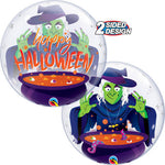 Happy Halloween Witch 22″ Bubble Balloon by Qualatex from Instaballoons