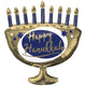 Happy Hanukkah Elegant Menorah 29″ Balloon