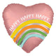 Happy Happy Happy Peace Love Stripes 18″ Balloon