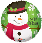 Happy Holidays Snowman 18″ Foil Balloon by Convergram from Instaballoons