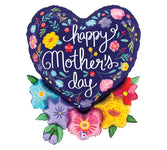 Happy Mother's Day Folk Floral 28″ Foil Balloon by Betallic from Instaballoons