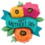 Happy Mother's Day Fresh Flowers 33″ Foil Balloon by Betallic from Instaballoons