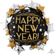 Happy New Year Gold Silver Black 30″ Balloon