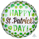 Happy St. Patrick's Day Shamrocks 18″ Balloon