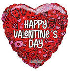 Happy Valentine's Day Doodles 18″ Foil Balloon by Convergram from Instaballoons