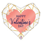 Happy Valentine's Day Geometric 29″ Foil Balloon by Betallic from Instaballoons
