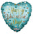 Happy Valentine's Day Gold Mint 18″ Foil Balloon by Convergram from Instaballoons