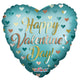 Happy Valentine's Day Gold Mint 18″ Balloon