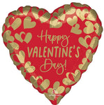 Happy Valentine's Day Golden 28″ Foil Balloon by Anagram from Instaballoons
