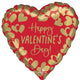 Feliz Día de San Valentín Globo Dorado 28″
