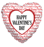Happy Valentine's Day Heart 18″ Foil Balloon by Convergram from Instaballoons