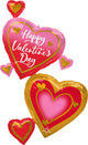 Happy Valentine's Day Heart Trio 58″ Balloon