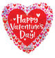 Feliz Día de San Valentín Corazones Holográficos Globo 18″