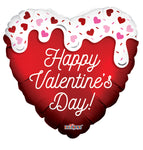 Happy Valentine's Day Melted Heart 18″ Foil Balloon by Convergram from Instaballoons