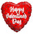 Happy Valentine's Day Red Heart 18″ Foil Balloon by Convergram from Instaballoons