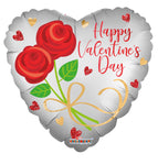 Happy Valentine's Day Roses Matte 18″ Foil Balloon by Convergram from Instaballoons