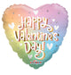 Happy Valentine's Day Soft Rainbow 18″ Balloon