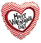 Happy Valentine's Day Zig Zag Stripes 18″ Foil Balloon by Convergram from Instaballoons