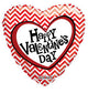 Feliz Día de San Valentín Zig Zag Rayas 18″ Globo