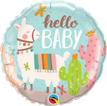 Hello Baby Llama 18″ Foil Balloon by Qualatex from Instaballoons
