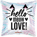 Hello Meow Love Cat Pun 18″ Foil Balloon by Convergram from Instaballoons