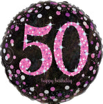 Holographic 50th Pink Celeb 18″ Foil Balloon by Anagram from Instaballoons