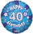 Holographic Blue Happy 40th Birthday 18″ Foil Balloon by Convergram from Instaballoons