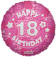 Holographic Pink Happy 18th Birthday 18″ Balloon