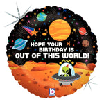 Hope Your Birthday is Out of This World Alien 18″ Foil Balloon by Betallic from Instaballoons